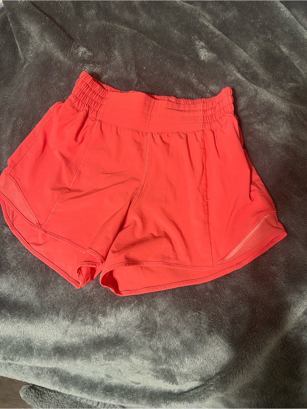 Women’s Lululemon Red Athletic Shorts with Elastic Waistband